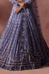 Buy Nitika Gujral Blue Net, Satin Sequins, Beads, Crystals, Tassels Dual Tone Pattern Lehenga Set Buy_Nitika Gujral_Blue Net, Satin Sequins, Beads, Crystals, Tassels Dual Tone Pattern Lehenga Set
