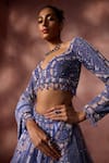 Shop Nitika Gujral Blue Net, Satin Sequins, Beads, Crystals, Tassels Dual Tone Pattern Lehenga Set Shop_Nitika Gujral_Blue Net, Satin Sequins, Beads, Crystals, Tassels Dual Tone Pattern Lehenga Set