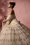 Nitika Gujral Cream Organza, Satin Embroidery, Sequins, Stones, Crystals, Beads, Lehenga Set at Aza Fashions Nitika Gujral_Cream Organza, Satin Embroidery, Sequins, Stones, Crystals, Beads, Lehenga Set _at_Aza_Fashions
