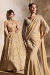 Shop Nitika Gujral Gold Net, Satin Embroidery, Beads, Sequins, Crystals, Cut Work Scoop Lehenga Set Shop_Nitika Gujral_Gold Net, Satin Embroidery, Beads, Sequins, Crystals, Cut Work Scoop Lehenga Set