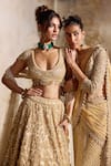 Nitika Gujral Gold Net, Satin Embroidery, Beads, Sequins, Crystals, Cut Work Scoop Lehenga Set Online Nitika Gujral_Gold Net, Satin Embroidery, Beads, Sequins, Crystals, Cut Work Scoop Lehenga Set _Online
