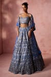 Buy Nitika Gujral Blue Net, Satin Embroidery, Beads, Crystals, Applique, Sequins, Lehenga Set at Aza Fashions Buy_Nitika Gujral_Blue Net, Satin Embroidery, Beads, Crystals, Applique, Sequins, Lehenga Set _at_Aza_Fashions