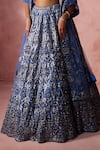 Buy Nitika Gujral Blue Net, Satin Embroidery, Beads, Crystals, Applique, Sequins, Lehenga Set Buy_Nitika Gujral_Blue Net, Satin Embroidery, Beads, Crystals, Applique, Sequins, Lehenga Set