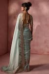 Nitika Gujral Aqua Lurex, Georgette, Organza Beads, Sequins, Scallop Border Saree With Blouse Online at Aza Fashions Nitika Gujral_Aqua Lurex, Georgette, Organza Beads, Sequins, Scallop Border Saree With Blouse _Online_at_Aza_Fashions