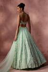 Nitika Gujral Mint Net, Satin Beads, Sequins, Crystals, Embroidery Floral Pattern Lehenga Set Online at Aza Fashions Nitika Gujral_Mint Net, Satin Beads, Sequins, Crystals, Embroidery Floral Pattern Lehenga Set _Online_at_Aza_Fashions