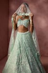 Buy Nitika Gujral Mint Net, Satin Beads, Sequins, Crystals, Embroidery Floral Pattern Lehenga Set Buy_Nitika Gujral_Mint Net, Satin Beads, Sequins, Crystals, Embroidery Floral Pattern Lehenga Set