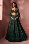Shop Nitika Gujral Green Net, Satin Sequins, Beads, Crystals, Metallic Embellished Lehenga Set Online at Aza Fashions Shop_Nitika Gujral_Green Net, Satin Sequins, Beads, Crystals, Metallic Embellished Lehenga Set _Online_at_Aza_Fashions