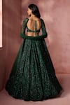 Nitika Gujral Green Net, Satin Sequins, Beads, Crystals, Metallic Embellished Lehenga Set Online at Aza Fashions Nitika Gujral_Green Net, Satin Sequins, Beads, Crystals, Metallic Embellished Lehenga Set _Online_at_Aza_Fashions