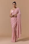Buy Nitika Gujral Pink Georgette, Satin, Shantoon Sequins, Beads, Rose Saree With Blouse at Aza Fashions Buy_Nitika Gujral_Pink Georgette, Satin, Shantoon Sequins, Beads, Rose Saree With Blouse _at_Aza_Fashions