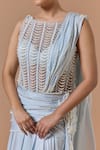 Shop Nitika Gujral Sky Blue Net, Satin, Shantoon Pearls, Crystals Work Saree Gown With Bustier Online at Aza Fashions Shop_Nitika Gujral_Sky Blue Net, Satin, Shantoon Pearls, Crystals Work Saree Gown With Bustier _Online_at_Aza_Fashions