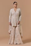 Buy Nitika Gujral Blush Net, Satin Beads, Sequins, Crystals, Zari, Pink Dori Kurta Sharara Set Online at Aza Fashions Buy_Nitika Gujral_Blush Net, Satin Beads, Sequins, Crystals, Zari, Pink Dori Kurta Sharara Set _Online_at_Aza_Fashions