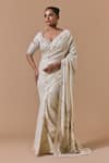 Buy Nitika Gujral Cream Georgette, Lurex, Satin, Shantoon, Organza, Chiffon Saree With Blouse at Aza Fashions Buy_Nitika Gujral_Cream Georgette, Lurex, Satin, Shantoon, Organza, Chiffon Saree With Blouse _at_Aza_Fashions