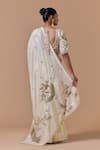 Shop Nitika Gujral Cream Georgette, Lurex, Satin, Shantoon, Organza, Chiffon Saree With Blouse at Aza Fashions Shop_Nitika Gujral_Cream Georgette, Lurex, Satin, Shantoon, Organza, Chiffon Saree With Blouse _at_Aza_Fashions