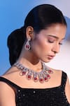 Shop Zaza By Somya White Stones, Beads Lustrous Lane Embellished Necklace Set Online at Aza Fashions Shop_Zaza By Somya_White Stones, Beads Lustrous Lane Embellished Necklace Set _Online_at_Aza_Fashions