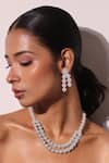 Zaza By Somya White Stones, Beads Aurora Bits Embellished Necklace Set Online at Aza Fashions Zaza By Somya_White Stones, Beads Aurora Bits Embellished Necklace Set _Online_at_Aza_Fashions