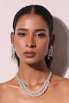 Shop Zaza By Somya White Stones, Beads Aurora Bits Embellished Necklace Set at Aza Fashions Shop_Zaza By Somya_White Stones, Beads Aurora Bits Embellished Necklace Set _at_Aza_Fashions
