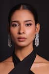 Shop Zaza By Somya White Stones, Beads, Crystals, Rhinestones Current Dangling Earrings at Aza Fashions Shop_Zaza By Somya_White Stones, Beads, Crystals, Rhinestones Current Dangling Earrings _at_Aza_Fashions