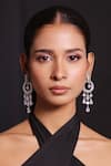 Buy_Zaza By Somya_White Stones, Beads Radiant Rebel Embellished Earrings _at_Aza_Fashions