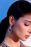 Buy_Zaza By Somya_White Stones, Beads Lustrous Lane Embellished Drop Earrings _at_Aza_Fashions