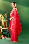 Samyukta Singhania Red , , Shantoon, Embroidery, Zari, Kurta Sharara Set Samyukta Singhania_Red , , Shantoon, Embroidery, Zari, Kurta Sharara Set
