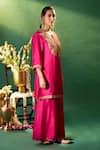 Samyukta Singhania Fuchsia Silk, Shantoon, Chiffon Embroidery, Gota Patti, Yoke Kurta Sharara Set Samyukta Singhania_Fuchsia Silk, Shantoon, Chiffon Embroidery, Gota Patti, Yoke Kurta Sharara Set