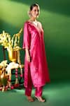 Buy Samyukta Singhania Pink Silk Embroidery, Sequins Split V-neck Hand Kora Kurta Set Online at Aza Fashions Buy_Samyukta Singhania_Pink Silk Embroidery, Sequins Split V-neck Hand Kora Kurta Set _Online_at_Aza_Fashions