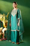 Shop Samyukta Singhania Green , , Shantoon, Embroidery, Kurta Sharara Set at Aza Fashions Shop_Samyukta Singhania_Green , , Shantoon, Embroidery, Kurta Sharara Set _at_Aza_Fashions