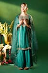 Samyukta Singhania Green , , Shantoon, Embroidery, Kurta Sharara Set at Aza Fashions Samyukta Singhania_Green , , Shantoon, Embroidery, Kurta Sharara Set _at_Aza_Fashions