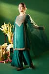 Samyukta Singhania Green , , Shantoon, Embroidery, Kurta Sharara Set Online Samyukta Singhania_Green , , Shantoon, Embroidery, Kurta Sharara Set _Online