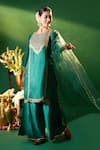 Shop Samyukta Singhania Green , , Shantoon, Embroidery, Kurta Sharara Set Online Shop_Samyukta Singhania_Green , , Shantoon, Embroidery, Kurta Sharara Set _Online