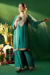 Samyukta Singhania Green , , Shantoon, Embroidery, Kurta Sharara Set Samyukta Singhania_Green , , Shantoon, Embroidery, Kurta Sharara Set