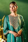 Samyukta Singhania Green , , Shantoon, Embroidery, Kurta Sharara Set Samyukta Singhania_Green , , Shantoon, Embroidery, Kurta Sharara Set