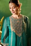 Samyukta Singhania Green , , Shantoon, Embroidery, Kurta Sharara Set Samyukta Singhania_Green , , Shantoon, Embroidery, Kurta Sharara Set