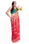 Buy_Amaltas Couture_Fuchsia Doriya, Silk Zari, Embroidery Banarasi Meenakari Saree With Blouse _at_Aza_Fashions