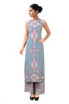 Buy_Soup By Sougat Paul_Blue Geometric Print Kurta Set _at_Aza_Fashions