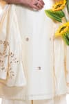 Amaltas Couture_Off White Chanderi Embroidery, Gota Patti Round Neck Kurta Sharara Set _Online_at_Aza_Fashions