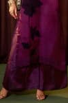 Buy_Coeur_Mauve Organza, Satin Embroidery Mandarin Collar Flore Sheer Kurta And Pant Set _Online_at_Aza_Fashions