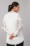 Shop_Abraham And Thakore_Ivory Viscose Georgette Sequins Collared Jungle Print Shirt _at_Aza_Fashions