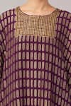 Shop Abraham And Thakore Purple Sequins Round Neck Lozenge Brocade Dress Online at Aza Fashions Shop_Abraham And Thakore_Purple Sequins Round Neck Lozenge Brocade Dress _Online_at_Aza_Fashions