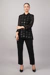 Buy Abraham And Thakore Black Viscose Georgette Sequins, Beads, Embroidery Collared Polka Dot Shirt Online at Aza Fashions Buy_Abraham And Thakore_Black Viscose Georgette Sequins, Beads, Embroidery Collared Polka Dot Shirt _Online_at_Aza_Fashions