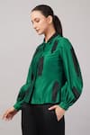 Shop Abraham And Thakore Green Silk, Cotton, Chanderi Embroidery Collared Aari Brushstroke Shirt Online at Aza Fashions Shop_Abraham And Thakore_Green Silk, Cotton, Chanderi Embroidery Collared Aari Brushstroke Shirt _Online_at_Aza_Fashions