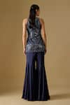 Shop Asaga Navy Satin, Tulle Mirrors, Sequins Marina Abstract Embroidered Kurta Sharara Set at Aza Fashions Shop_Asaga_Navy Satin, Tulle Mirrors, Sequins Marina Abstract Embroidered Kurta Sharara Set _at_Aza_Fashions