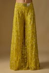 Buy_Asaga_Yellow Satin, Tulle Embroidery, Mirrors, Sirena Abstract Corset Sharara Set _Online_at_Aza_Fashions
