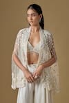 Buy Asaga Ivory Satin, Tulle Beads, Sequins Seanna Abstract Embroidered Cape Sharara Set Online at Aza Fashions Buy_Asaga_Ivory Satin, Tulle Beads, Sequins Seanna Abstract Embroidered Cape Sharara Set _Online_at_Aza_Fashions