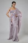Buy Masumi Mewawalla Lilac Georgette, Satin, Tussar, Silk, Bemberg Pre-draped Saree And Blouse Set at Aza Fashions Buy_Masumi Mewawalla_Lilac Georgette, Satin, Tussar, Silk, Bemberg Pre-draped Saree And Blouse Set _at_Aza_Fashions