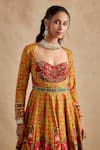Buy Kalista Mustard Viscose, Silk, Tulle Foil Sandhya Printed Anarkali And Dupatta Set Buy_Kalista_Mustard Viscose, Silk, Tulle Foil Sandhya Printed Anarkali And Dupatta Set