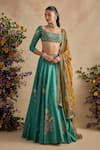 Buy Kalista Green Viscose, Silk Embroidery, Sequins, Stones, Zari, Aayat Floral Lehenga Set Online at Aza Fashions Buy_Kalista_Green Viscose, Silk Embroidery, Sequins, Stones, Zari, Aayat Floral Lehenga Set _Online_at_Aza_Fashions