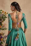 Buy Kalista Green Viscose, Silk Embroidery, Sequins, Stones, Zari, Aayat Floral Lehenga Set Buy_Kalista_Green Viscose, Silk Embroidery, Sequins, Stones, Zari, Aayat Floral Lehenga Set