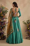 Shop Kalista Green Viscose, Silk Embroidery, Sequins, Stones, Zari, Aayat Floral Lehenga Set at Aza Fashions Shop_Kalista_Green Viscose, Silk Embroidery, Sequins, Stones, Zari, Aayat Floral Lehenga Set _at_Aza_Fashions