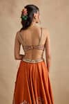 Kalista Orange Silk, Viscose Georgette Embroidery, Sequins, Zari, Yamika Lehenga Set Online at Aza Fashions Kalista_Orange Silk, Viscose Georgette Embroidery, Sequins, Zari, Yamika Lehenga Set _Online_at_Aza_Fashions